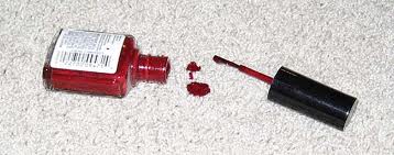 Nail varnish on carpet